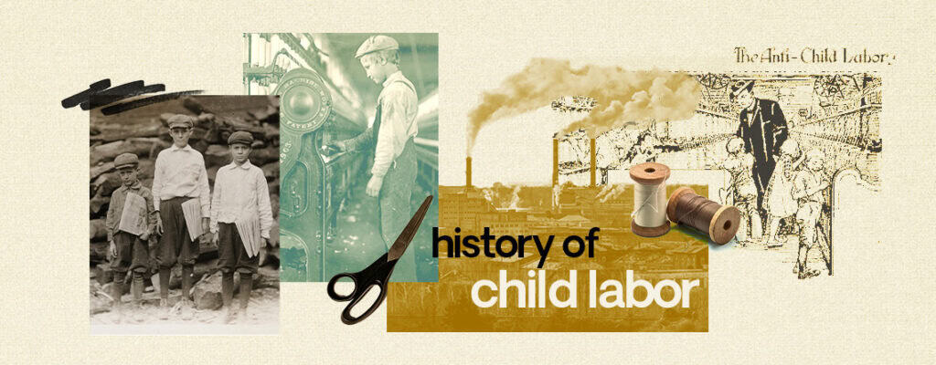 A series of old photos of children working in factories shows the history of child labor in America.